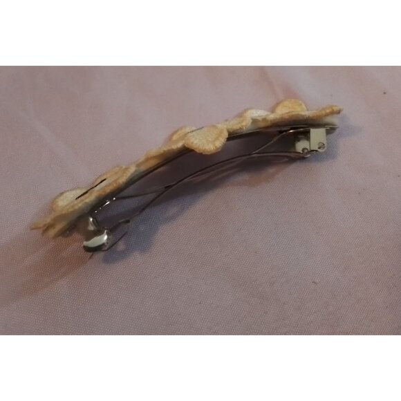 Vintage Floral Embroidered Hair Barrette With Flowers - Picture 2 of 3